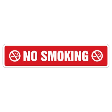 Amistad 1.5 x 7 in. No Smoking Street Decal - Smoking Decal Red Symbol AM3937468
